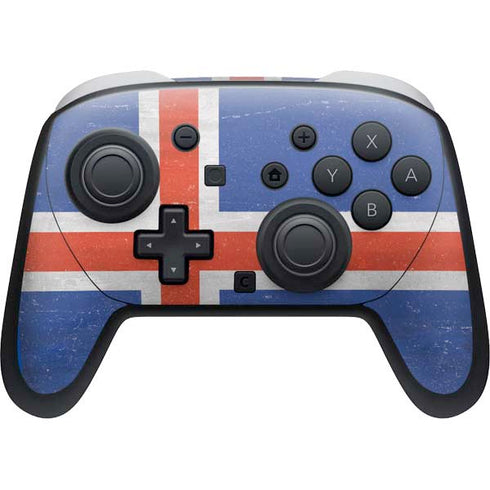 Iceland Flag Distressed Nintendo Switch 2 (2025) Pro Controller Skin