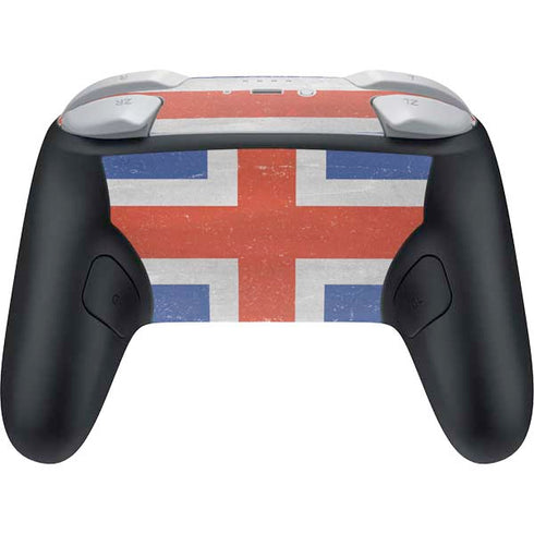 Iceland Flag Distressed Nintendo Switch 2 (2025) Pro Controller Skin