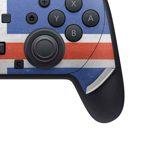 Iceland Flag Distressed Nintendo Switch 2 (2025) Pro Controller Skin