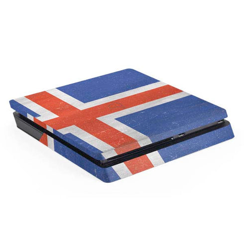 Iceland Flag Distressed PS4 Slim Skin