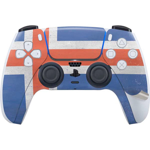 Iceland Flag Distressed PS5 Pro Disk Bundle Skin