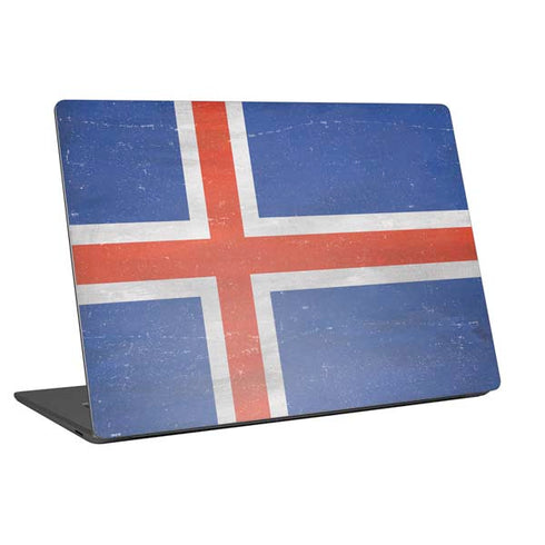 Iceland Flag Distressed Laptop Skins