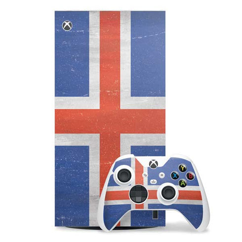 Iceland Flag Distressed Xbox Series X Skins