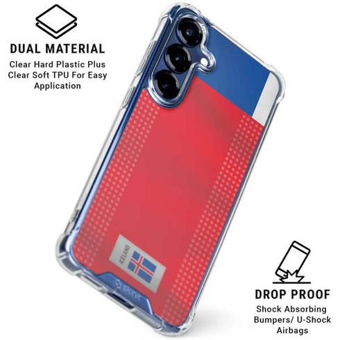 Iceland Soccer Flag Galaxy S25 Clear Case