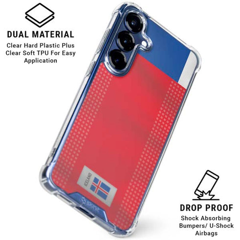 Iceland Soccer Flag Galaxy S25 Plus Clear Case