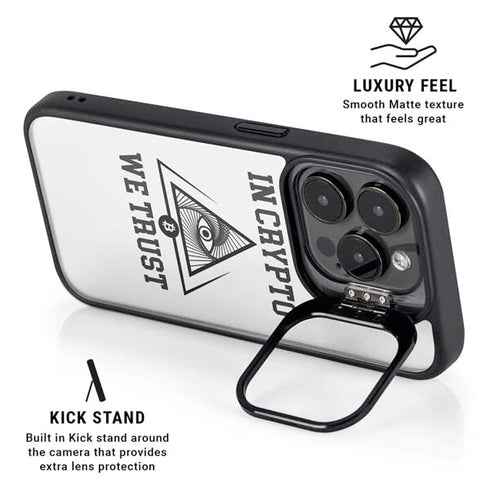 In Crypto We Trust iPhone 14 Pro Kickstand Case