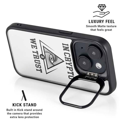 In Crypto We Trust iPhone 15 Kickstand Case