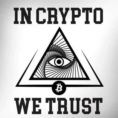 In Crypto We Trust MacBook Skins