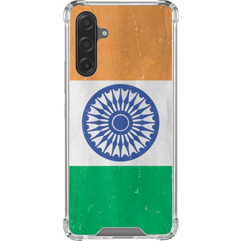 India Flag Distressed Galaxy A17 Clear Case