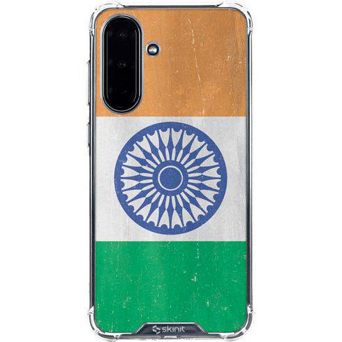 India Flag Distressed Galaxy A36 5G Clear Case