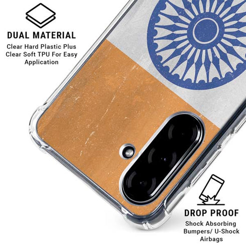India Flag Distressed Galaxy A36 5G Clear Case
