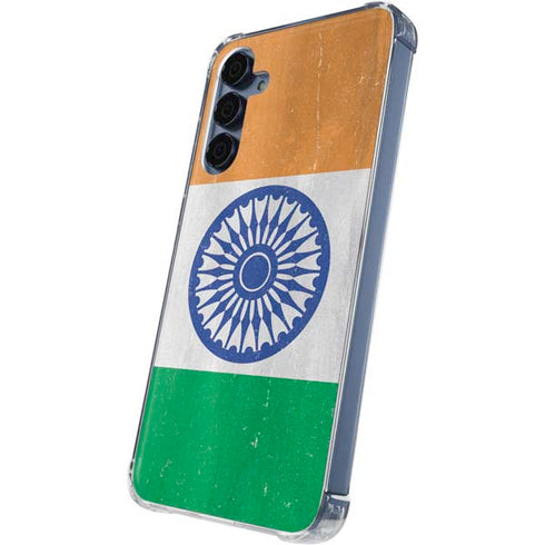 India Flag Distressed Galaxy A55 5G Clear Case