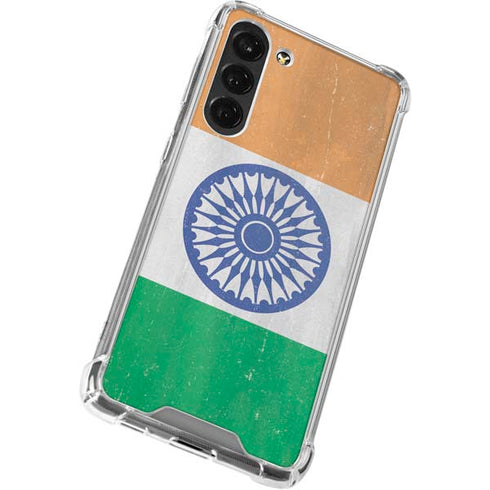 India Flag Distressed Galaxy S24 FE Clear Case