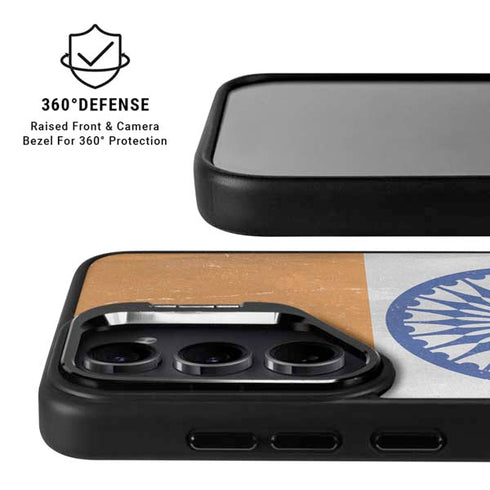 India Flag Distressed Galaxy S25 Kickstand Case