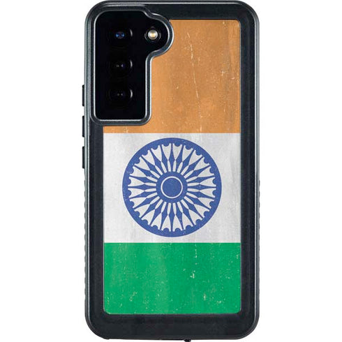 India Flag Distressed Galaxy S24 Plus Waterproof Case