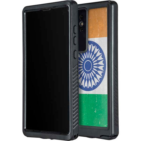 India Flag Distressed Galaxy S24 Ultra Waterproof Case