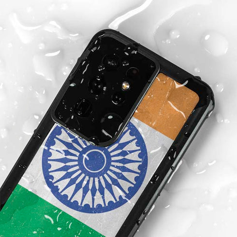 India Flag Distressed Galaxy S24 Ultra Waterproof Case