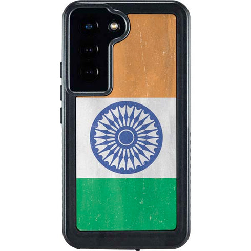 India Flag Distressed Galaxy S24 Waterproof Case