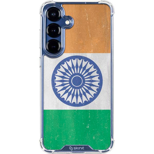 India Flag Distressed Galaxy S25 Clear Case