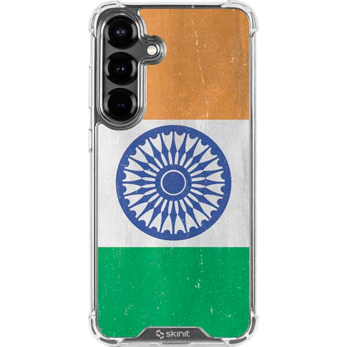 India Flag Distressed Galaxy S26 Plus Clear Case