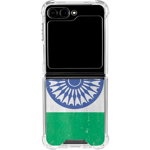 India Flag Distressed Galaxy Z Flip6 Clear Case