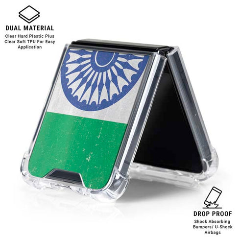India Flag Distressed Galaxy Z Flip6 Clear Case