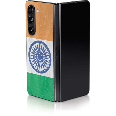 India Flag Distressed Galaxy Z Fold5 5G Skin