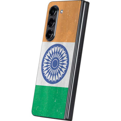India Flag Distressed Galaxy Z Fold5 5G Skin