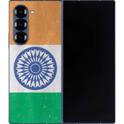 India Flag Distressed Galaxy Z Fold6 Skin