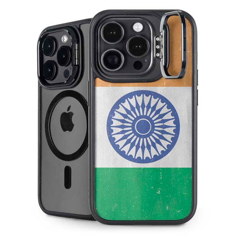 India Flag Distressed iPhone 13 Pro Kickstand Case