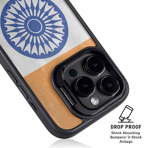 India Flag Distressed iPhone 13 Pro Max Kickstand Case