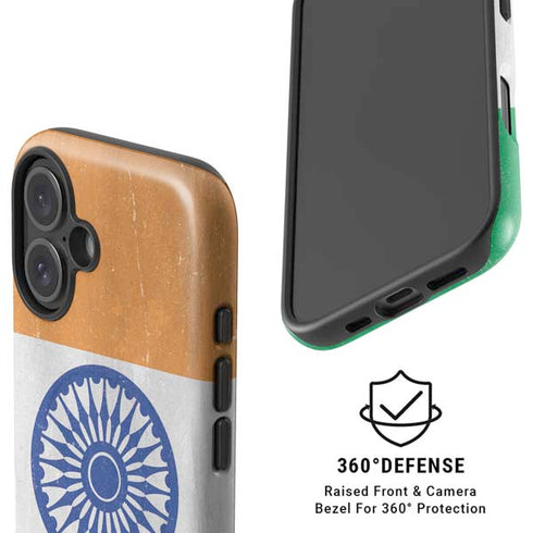 India Flag Distressed iPhone 16 Magsafe Impact Case