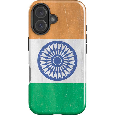 India Flag Distressed iPhone 16 Plus Impact Case