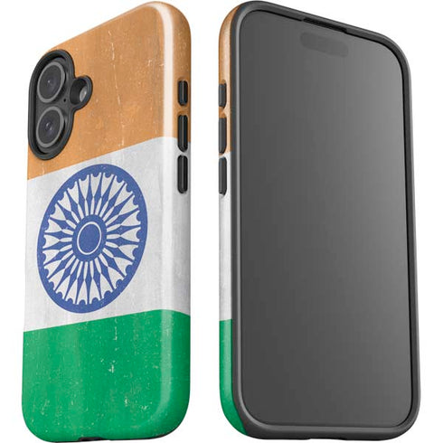 India Flag Distressed iPhone 16 Plus Impact Case