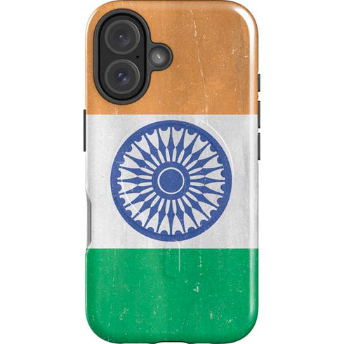 India Flag Distressed iPhone 16 Plus Magsafe Impact Case