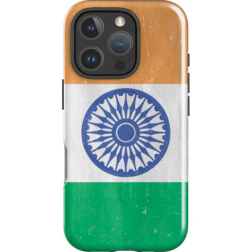 India Flag Distressed iPhone 16 Pro Magsafe Impact Case