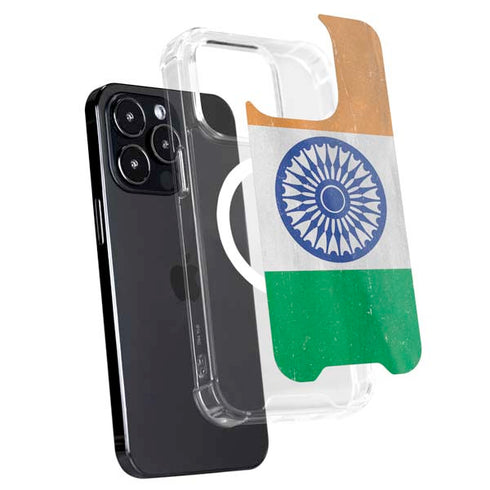 India Flag Distressed iPhone 16 Pro Max MagSafe Case