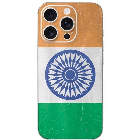 India Flag Distressed iPhone 16 Pro Skin