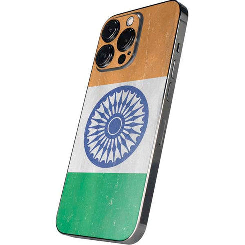 India Flag Distressed iPhone 16 Pro Skin