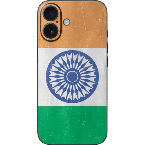 India Flag Distressed iPhone 16 Skin