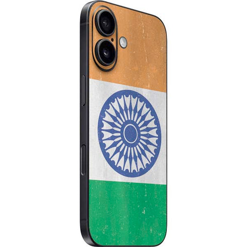 India Flag Distressed iPhone 16 Skin