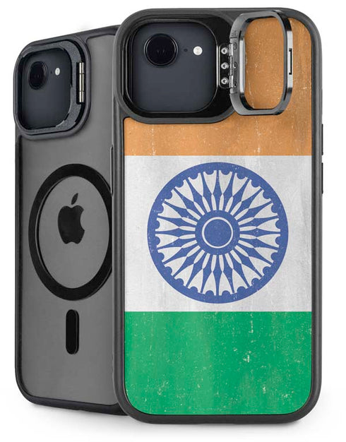 India Flag Distressed iPhone 16e Kickstand Case