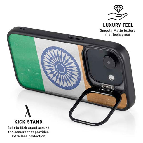 India Flag Distressed iPhone 16e Kickstand Case
