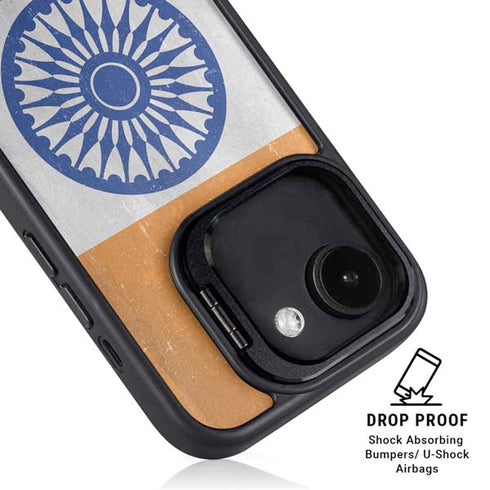 India Flag Distressed iPhone 16e Kickstand Case