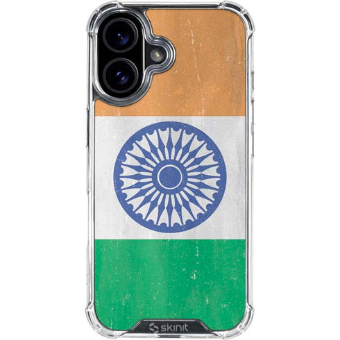 India Flag Distressed iPhone 17 Clear Case