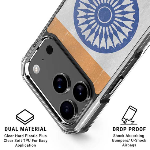 India Flag Distressed iPhone 18 Pro Clear Case