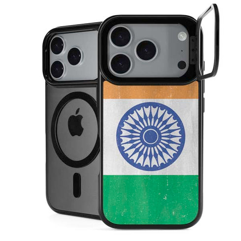India Flag Distressed iPhone 18 Pro Kickstand Case