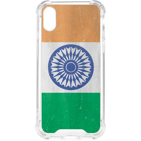 India Flag Distressed iPhone XS Clear Case