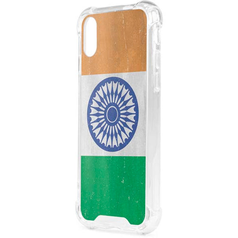 India Flag Distressed iPhone XS Clear Case