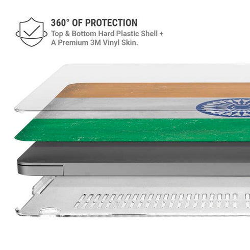India Flag Distressed MacBook Pro 14in (2021-24) Case plus Skin